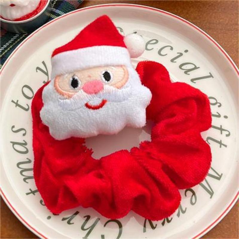 Christmas Deer Plush Large Intestine Hair Band Women's High Elastic and Durable Hair Rope Cute Doll Rubber Band Hair Accessories Headband