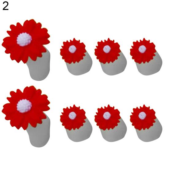 8st Blomma Runt Hjärta Silikon Tå Separatorer Divider Spacers Nail Art Tool