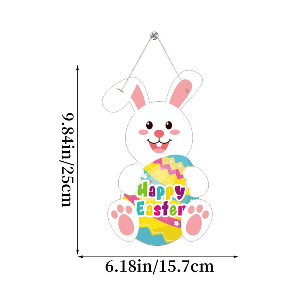 Durable Cardboard Hanging Easter Bunny Egg Pendant Decorations Easter Party Decorations Easter Welcome Door Sign