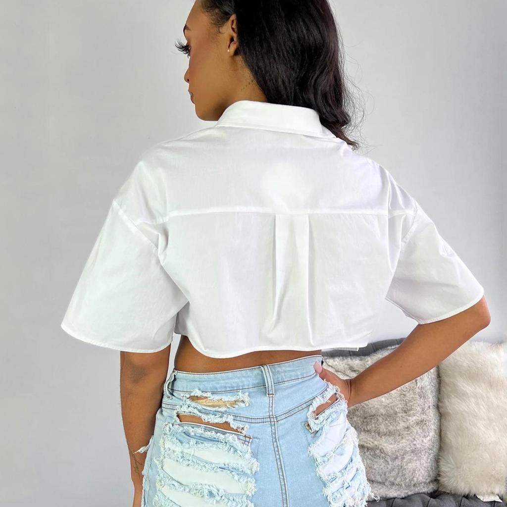 European & American Women's Fashion Casual Irregular Short-Sleeve Shirt - Summer New Arrival