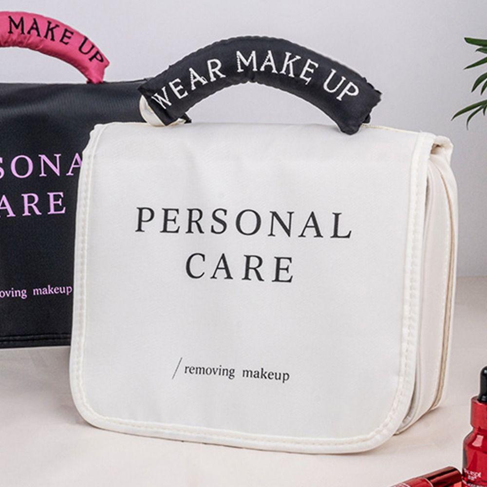 Foldable Hanging Toiletry Bag Portable Bathroom Storage Bag Travel Wash Bag Dry&Wet Separation