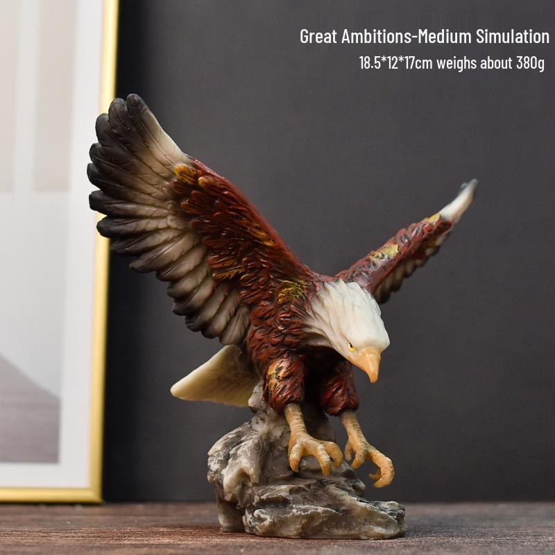 American Grand Exhibition Eagle Resin Figurine - Majestic Male Eagle Decor for Home, Office, or Wine Cabinet.