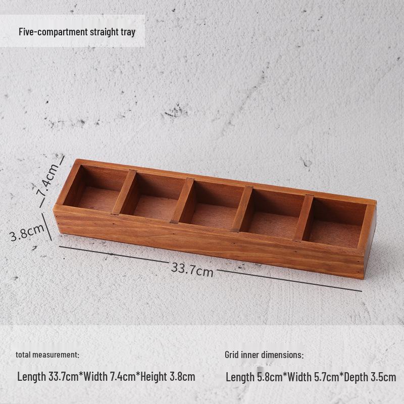 Wooden Desktop Storage Box: Raw Wood Tray & Cosmetics Lipstick Organizer