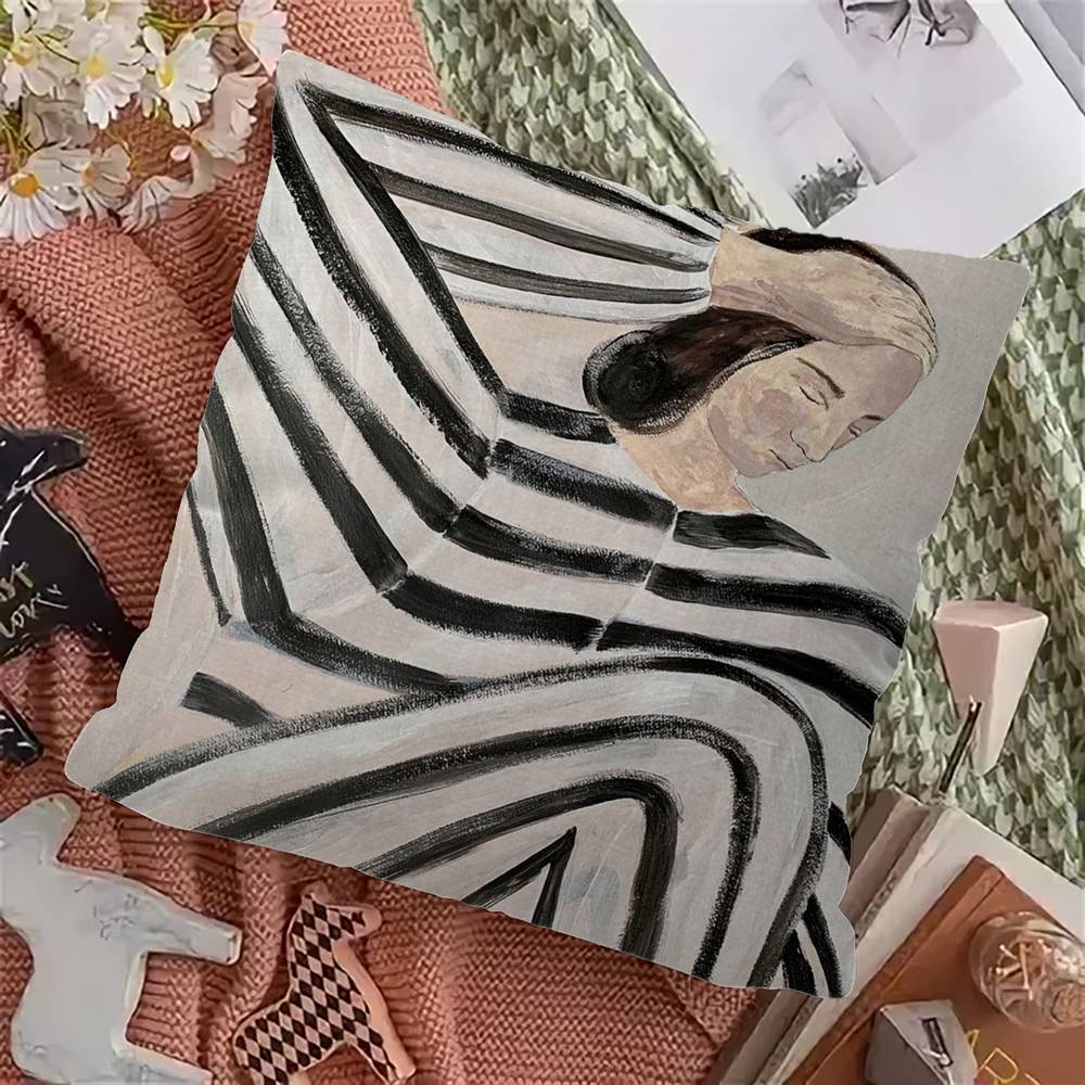 Sofia Lind Lines Girl Cushion Cover Pillow Cover Decor Pillowcase Printed Cushion Case For Couch