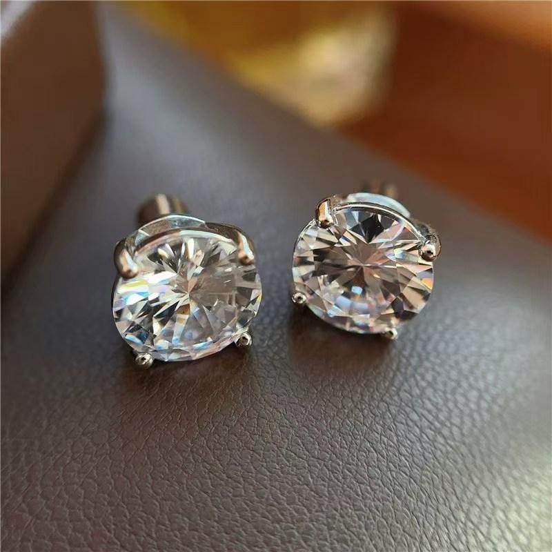 Autumn And Winter Natural 5A Zircon Personality Classic Sparkling Exquisite Versatile Stud Earrings Women