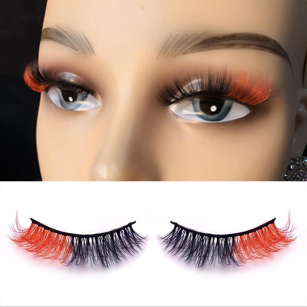 6 Pair False Eyelashes Self Adhesive Colored Lashes Fluffy Handmade Dramatic Decoration Eye Lashes Set for Cosplay