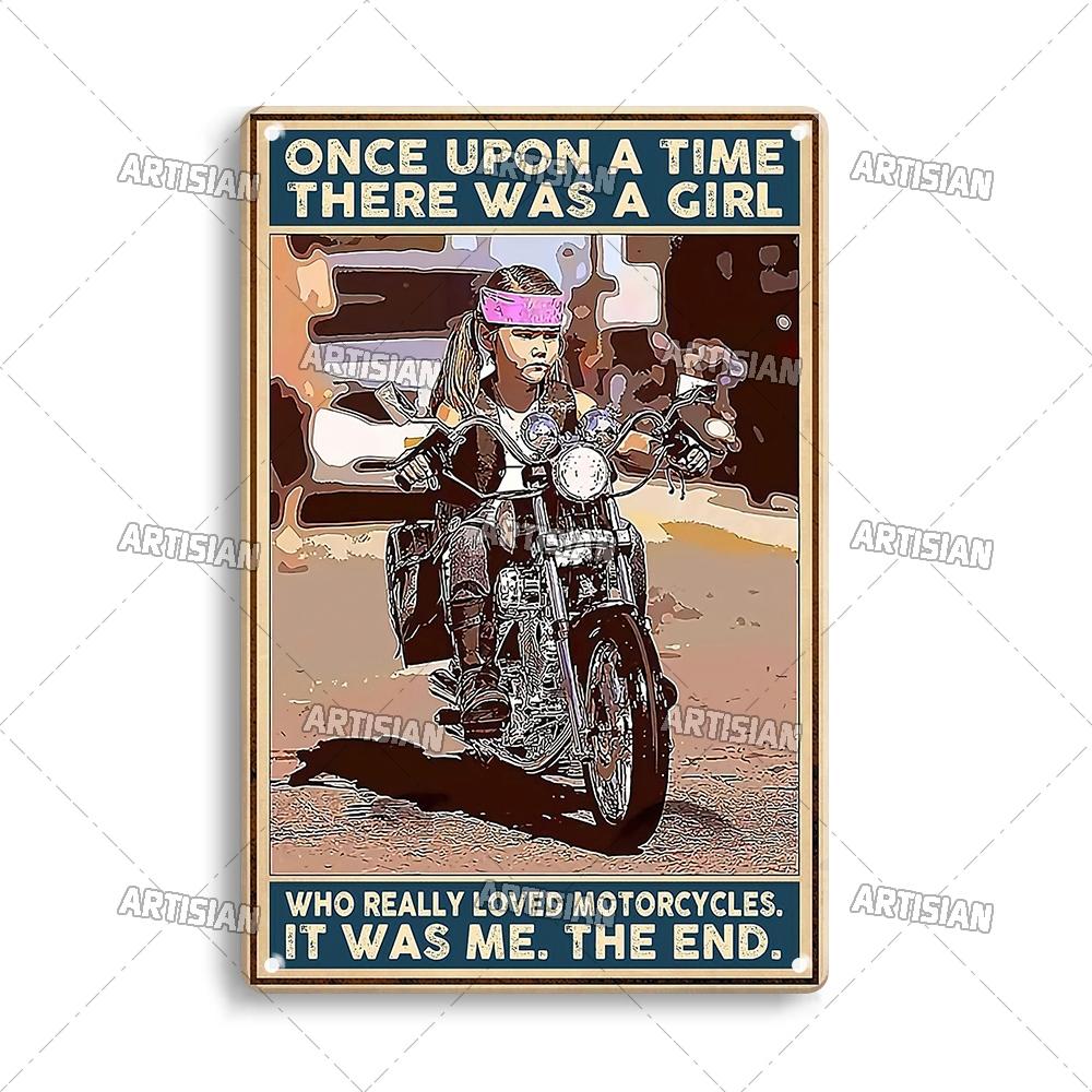 Artisian Riding Metal Plate Motorcycle Tin Sign Motorbike Decorative Poster Wall Decor Garage Bar Pub Club Hotel Cafe Kitchen
