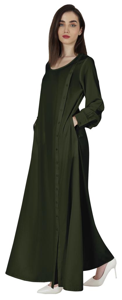 Bimba Women Islamic Prayer Dress With Hijab Cuff Sleeves Traditional Muslim Abaya