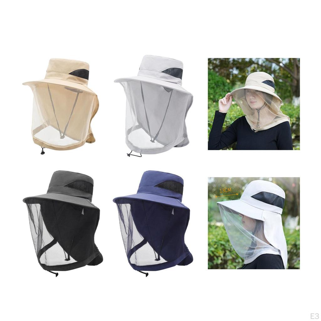 Imker Bucket Hat für Erwachsene Tragbarer Sonnenhut Gesichtsschutz Wandern Gartenarbeit Outdoor Angeln