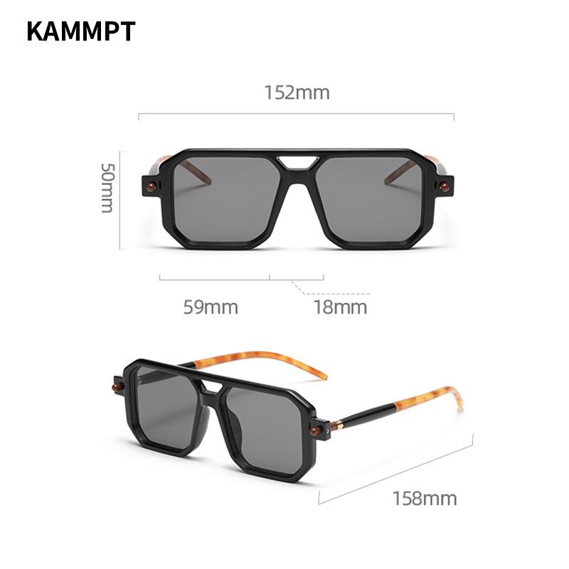 Vintage Square Sunglasses for Men Fashion  Retro Double Bridge Male Sun Glasses Eyewear Trendy Brand Design Shades