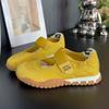 Żółte damskie buty Mary Jane lato nowe wewnętrzne podwyższenie na rzep lekkie usta okrągła główka buty płócienne pojedyncze buty