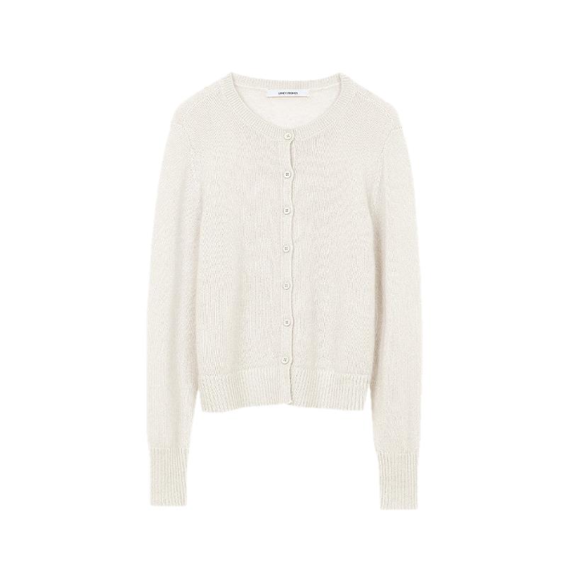 LANCY Women's Elegant Mohair Blend Knitted Cardigan Sweater