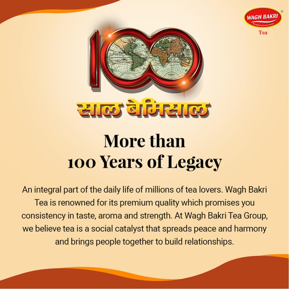 Wagh Bakri Premium Assam Leaf Tea 500g Pack of 2 Strong Taste Refreshing Aroma Black Tea