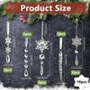 10pcs Crystal Acrylic Christmas Ornaments - Transparent Snowflake Icicle Hanging Ornaments for Christmas Tree