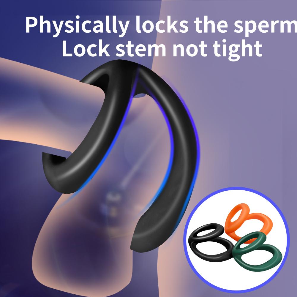 Silicone Semen Lock Ring Male Penis Ring Reusable Delay Ejaculation Lasting Scrotum Lock Ring Sex Toys for Men Adult Products