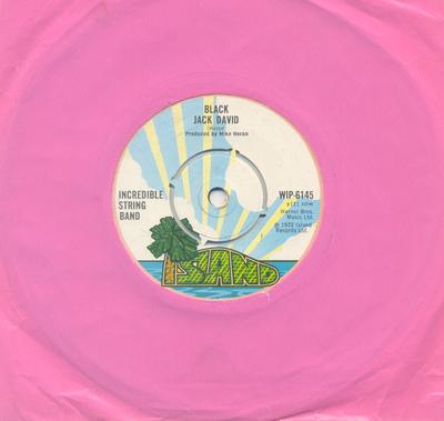 7-Zoll Schallplatte INCREDIBLE STRING BAND - Black Jack David WIP6145 Island Records 1972 UK Rock Gebraucht