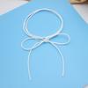 Punk Goth Pink White Velvet Big Bowknot Pendant Chokers Necklace for Women 145cm Bowknot Adjustable Chain Christmas Jewelry