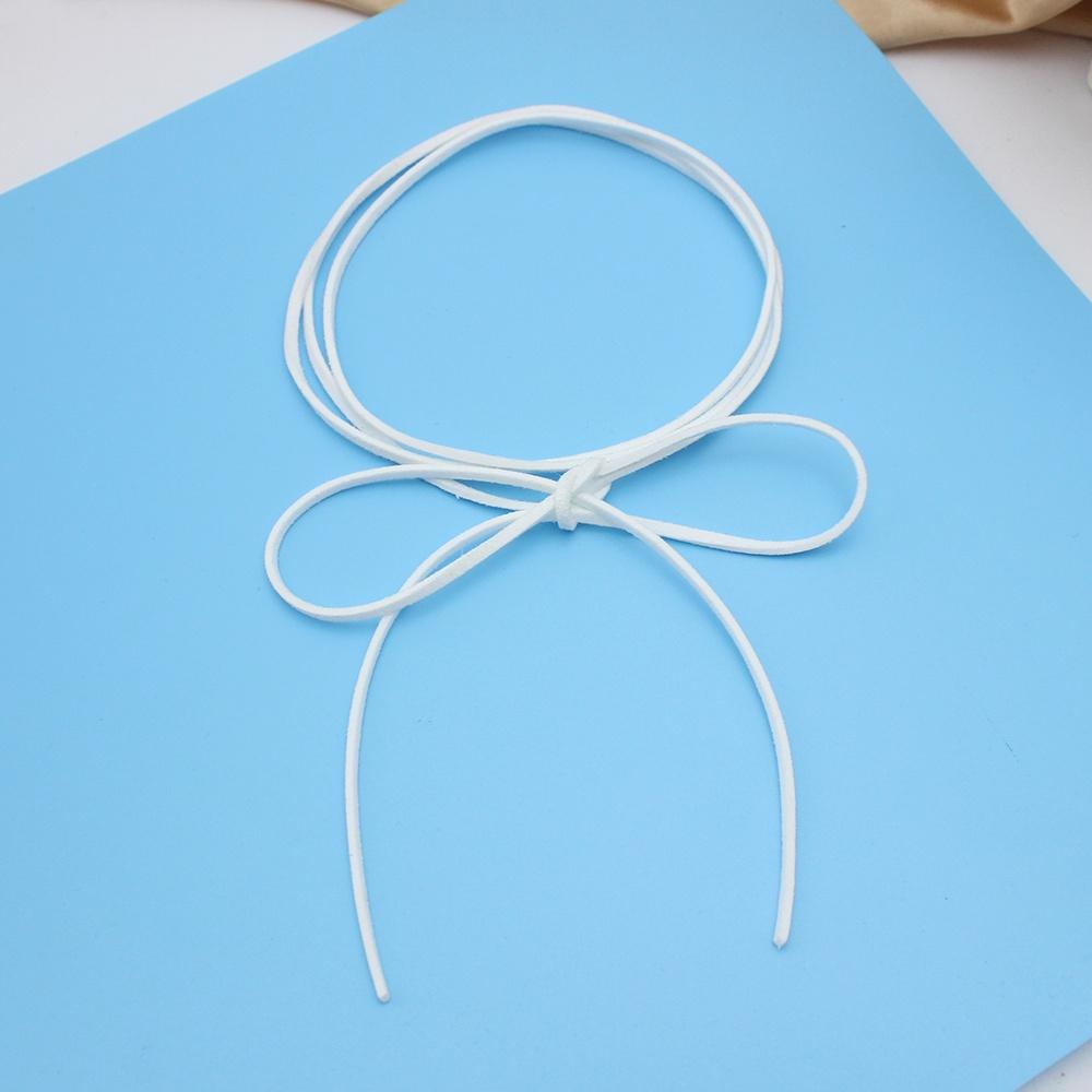 Punk Goth Pink White Velvet Big Bowknot Pendant Chokers Necklace for Women 145cm Bowknot Adjustable Chain Christmas Jewelry