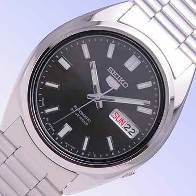 SEIKO 5 SNXS79J Automatic JMADE Day Date Black Silver Stainless Wrist Watch For Men