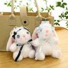 Plush Bunny Keychain With Pearl Necklace For Girls Backpack Decor
