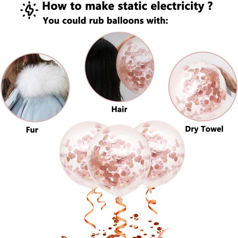 60/50pcs rose gold confetti latex balloon set, suitable for birthday, graduation ceremony, wedding, party decoration