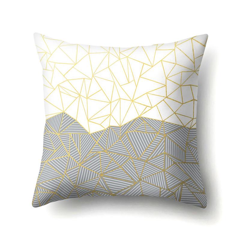 Nordic Pillow Ins Style Polyester Pillow Case Car Decoration Home Printed Car Waist Cushion Pillow Case