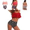 Wysokiej Jakości Kostium Kąpielowy Moda Falbana Kobiety Bikini z Wysokim Stanem Dla Stylowego Komfortu