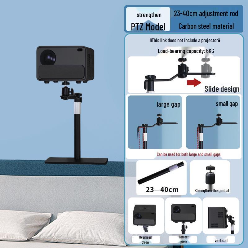 No-Drill Multi-Wall Projector Mount for Bedside, Sofa, or Home Use