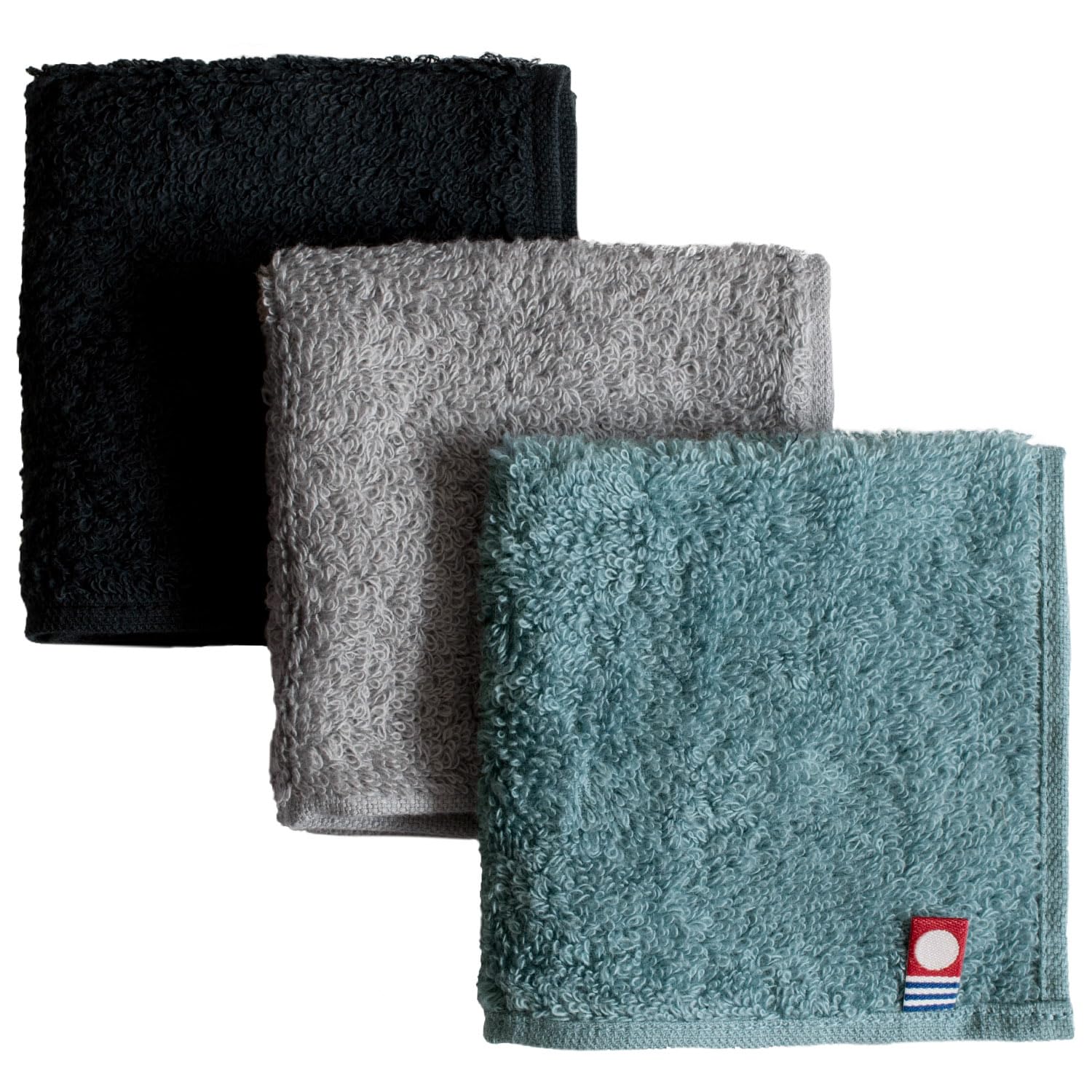 

Tramparan Imabari Towel Handkerchief Set of RUN Made in 20 x 20 Set A 3, TOWEL, Japan, Approx. cm, Absorbent, 100% Cotton, Sports, (Black, Gray,