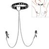 1Pc Nipple Ring With Choker Necklace Punk Style Long Chain Nipple Barbell Piercing Jewelry