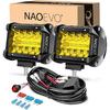 NAOEVO 4 Zoll 2 Stück LED Pod Lichter Spot Flut Combo LED Nebel Fahrlicht 4x4 Offroad Lichter Arbeitsleuchten für LKW Boot ATV UTV Jeep