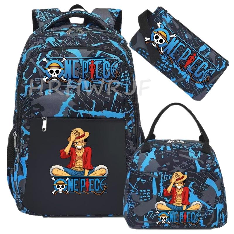 One Piece Backpack Monkey D Luffy Travel Nylon Mochila Feminina Bagpack Bolsas School Bags for teenager Laptop School Bags 3pcs