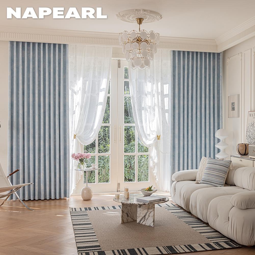 1PC NAPEARL Vintage Elegant Rose Blackout Curtains, French Countryside Style Thick Curtains for Bedroom Living Room Home Decor