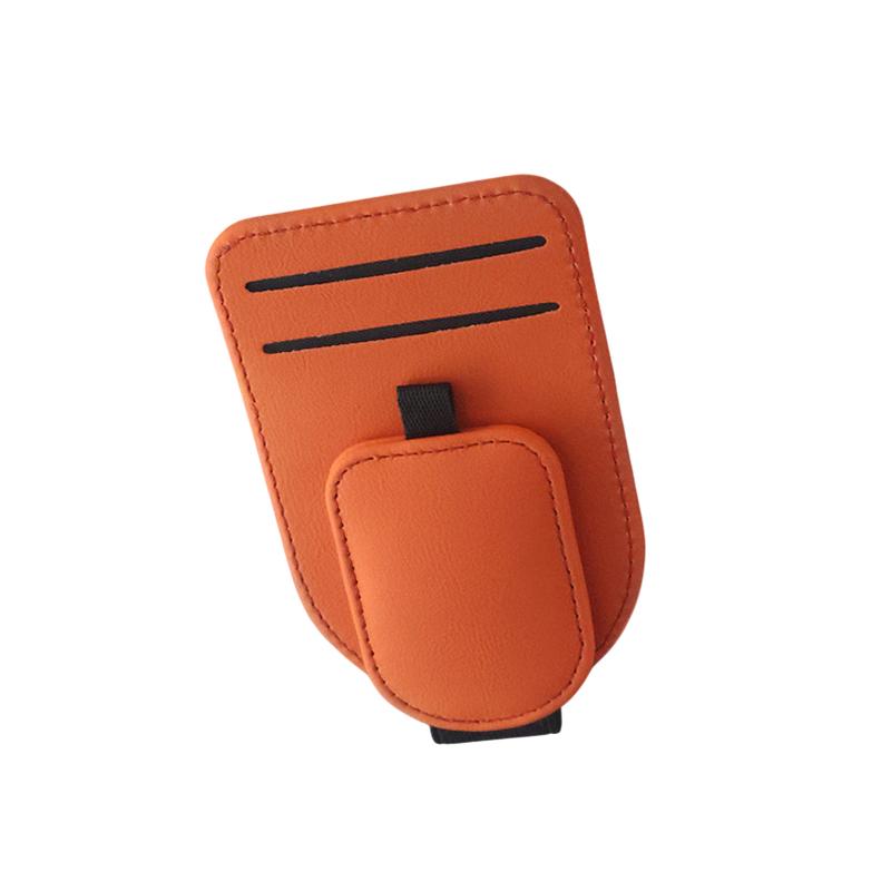 Sunglass Holder For Car Sun Visor, Magnetic Leather Vehicle Eyeglass Hanger Clip, Automotive Interior Glasses Card Organizer