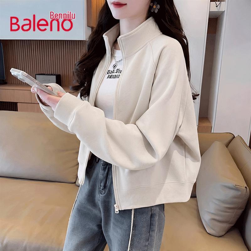 Baleno Women's Starry Cotton Stand-Collar Zip-Up Jacket