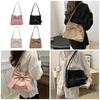 Stylish Bowknot Decorated Shoulder Bag Casual Handbag Large Capacity Top Handle Bags For Travel And Work  Khaki