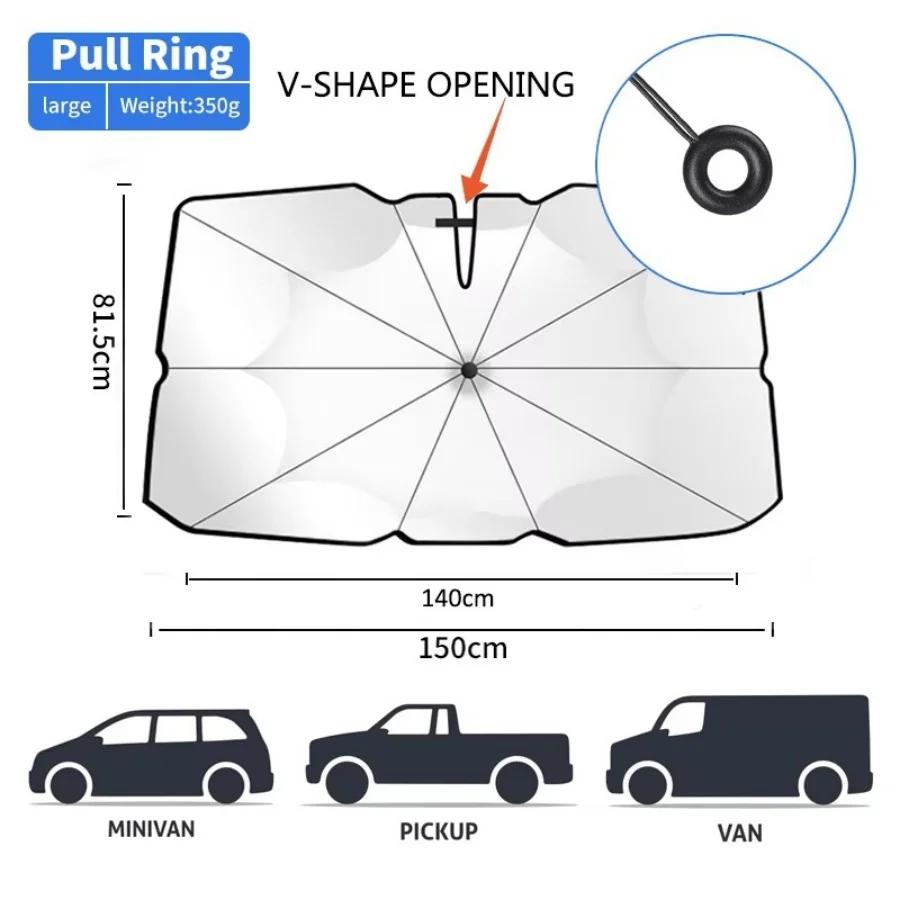 Car Windshield Sunshade Foldable Umbrella Sun Shade Front Window Cover For Uv Ray Block Heat Portable Protector Parasol