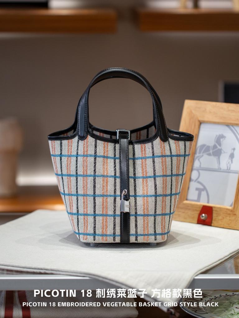 Picotin18 Handgenähte Rindsleder Tragetasche Vielseitige Allround-Damentasche