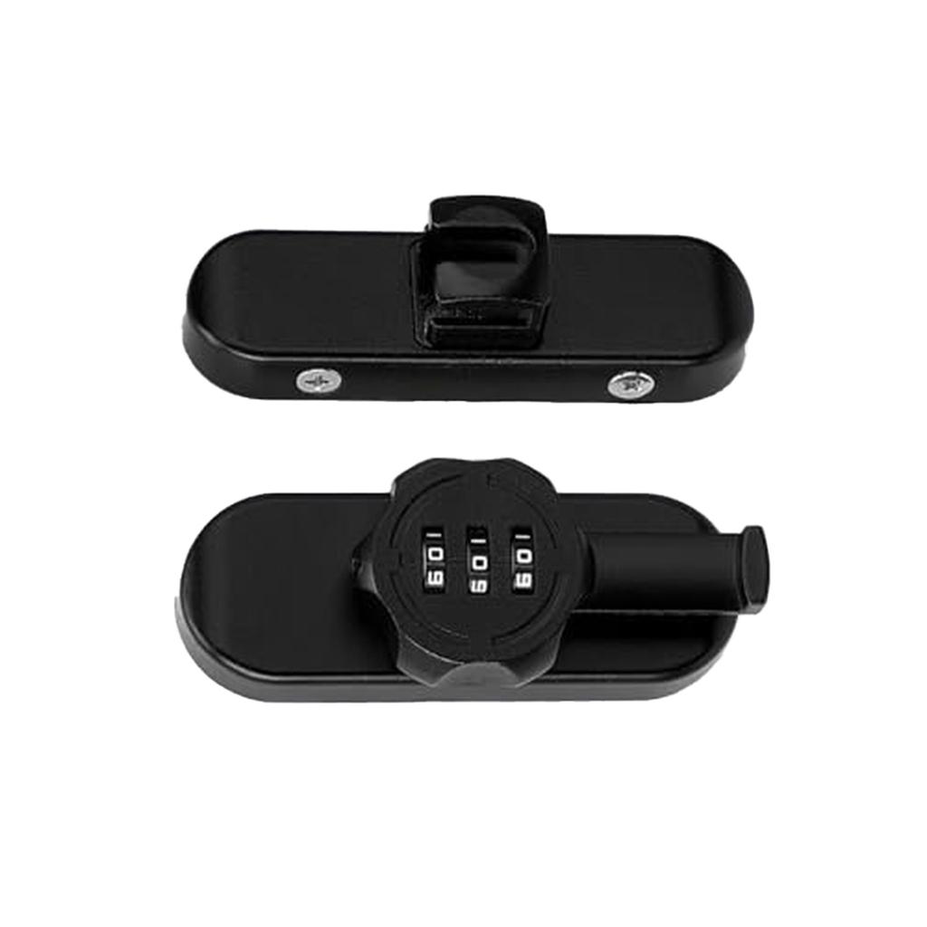Zinc Alloy Combination Latch for Sliding Doors and Filing Cabinets Scratch Resistant Matte Black 90 mm x 70 mm x 28 mm Size