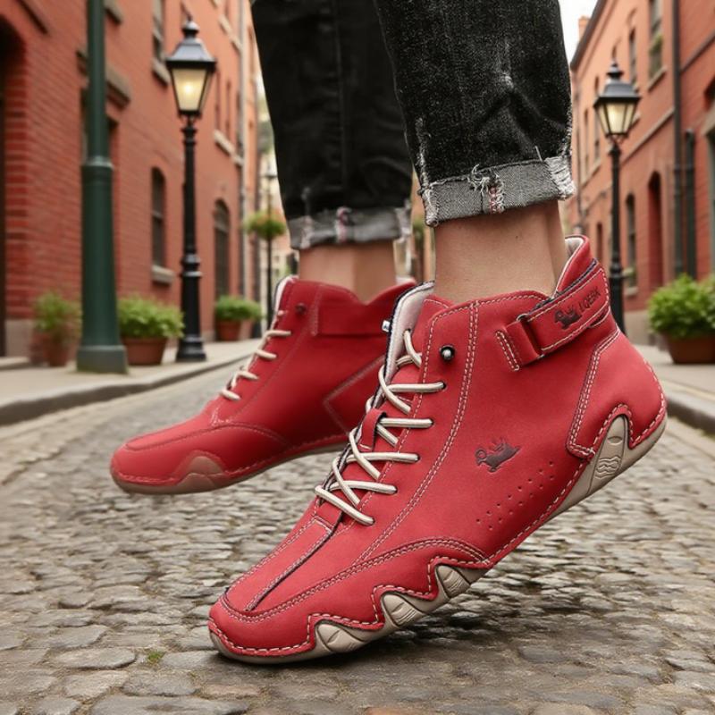 Men's High Leather Lightweight Boots Comfortable Breathable Loafers Non Slip Sole for Walking Training Suitable Couples Boots