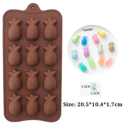 Ananas Fai da Te Budino di Gelatina 3D Ghiaccio Resina Stampo Stampo Strumento per Cottura Torta Caramelle Gommose alla Frutta Stampi in Silicone