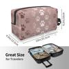 Rose Gold Dog Paw Makeup Bag Portable Organizer Cosmetic Bag for Travel Makeup Case Daily Use Toiletry Bag for Girls Women