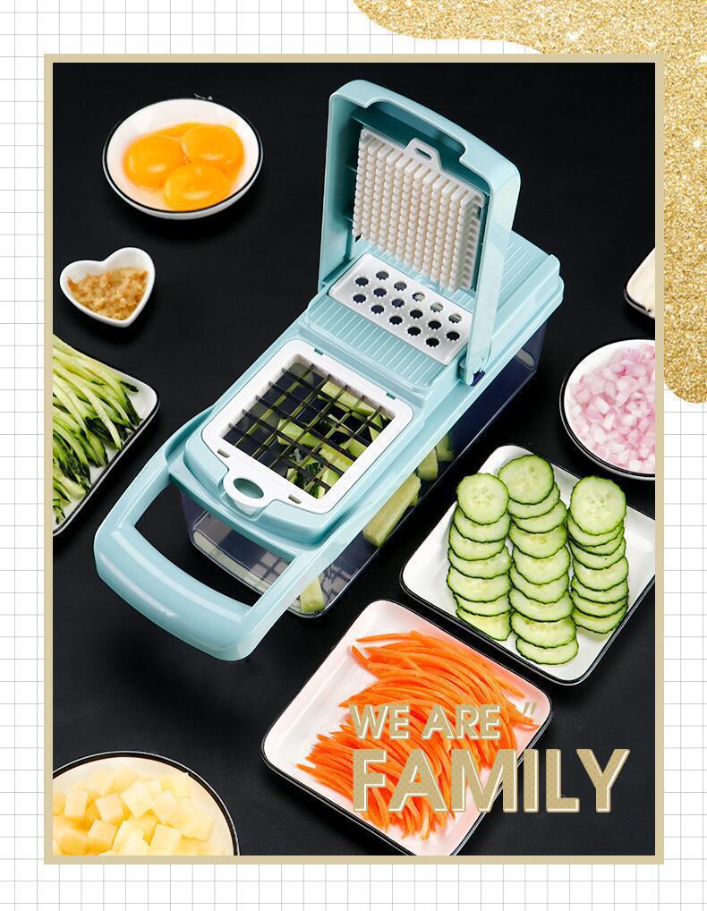Multifunctional Vegetable Cutter & Slicer: Essential Kitchen Tool for Dicing, Shredding, and Grating Potatoes and More