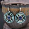 Orecchini Smaltati Colorati Etnici Retrò Bohemien da Donna Boho Fiore Vuoto Geometrico Rotondo Vintage Pendenti Gioielli Regalo