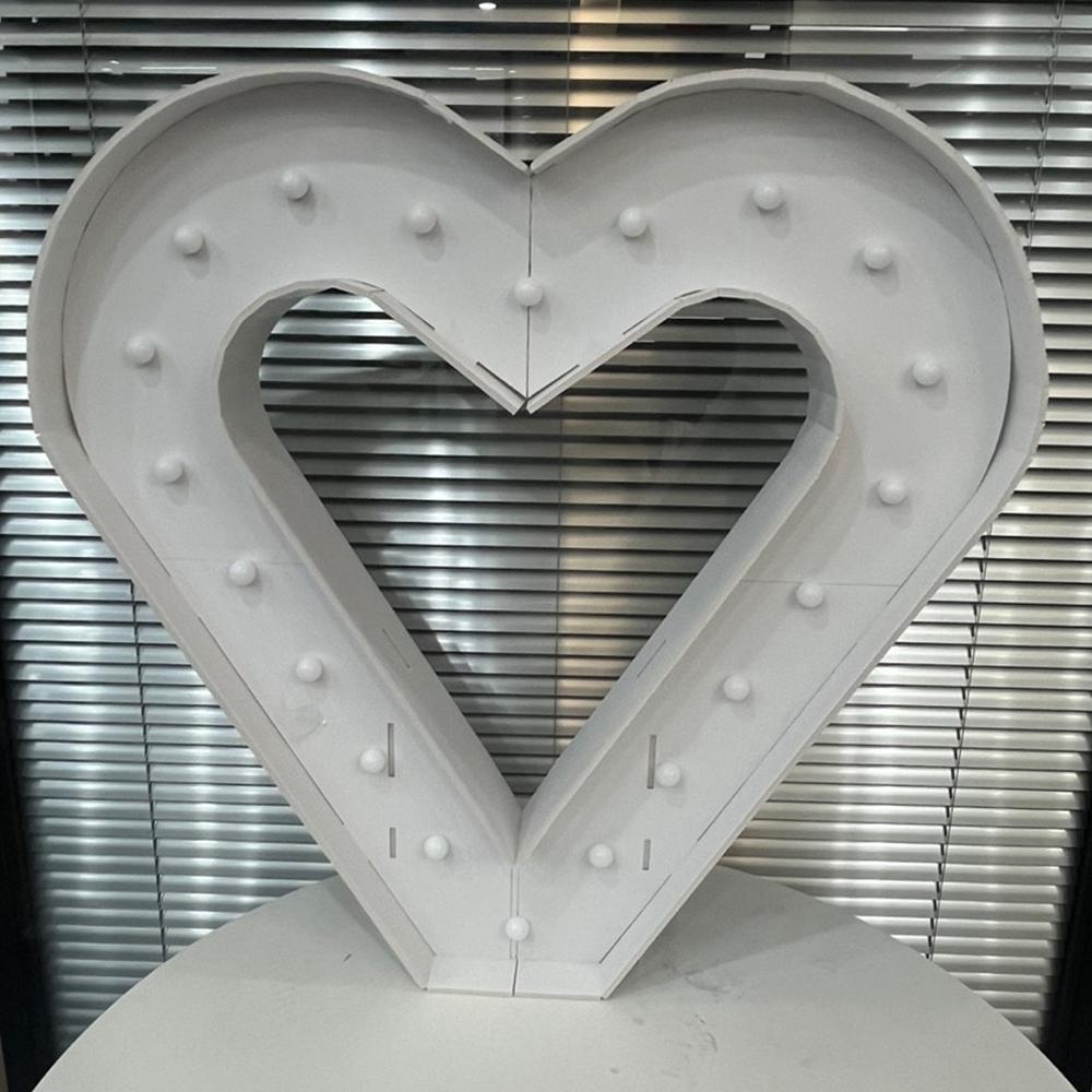 1Pc 73cm Lighting Hollow Heart Frame KT Board Party Decor for Wedding Birthday Home Party Decorating Tool