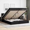 VidaXL Ottoman Bed Frame with Mattress Black 200x200 Cm Faux Leather, Bed Frame, Upholstered Bed Frame 3312172