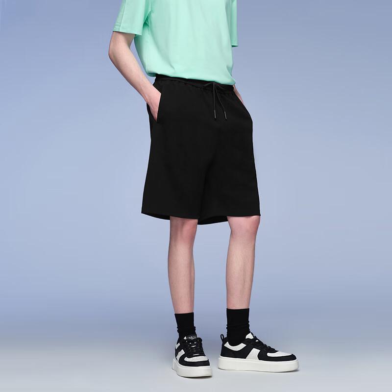 HLA Black Whale Men's Casual Straight-Leg Shorts