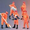 5 Pieces 1:32 Firefighter Set 6 Cm Tall Figure Molded Details Fireman Figurines