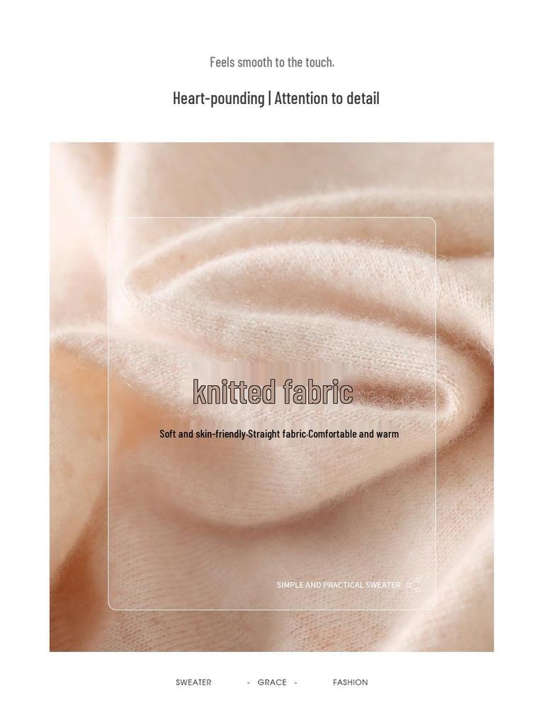 Women's Versatile Long Sleeve Knitted Sweater - Round Neck for Spring, Autumn & Winter