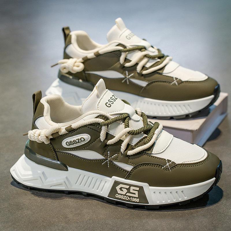 

Large size men s shoes autumn outdoor running sports shoes casual platform breathable dad trendy shoes 44 армия зеленый